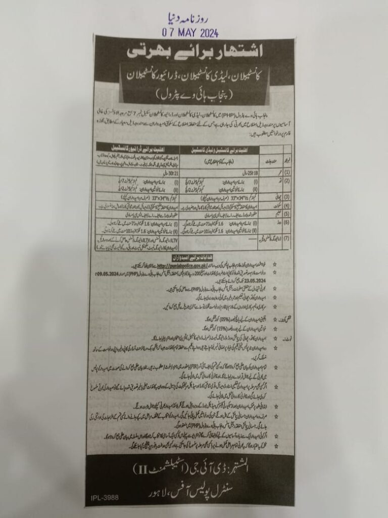 punjab police jobs